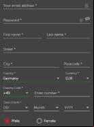 Create an  at Betsafe