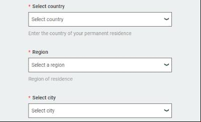 MELbet registration form