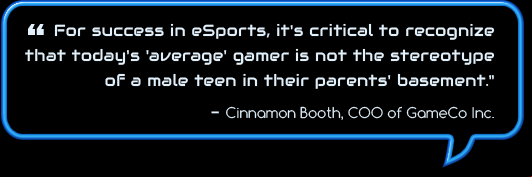 Opinion on eSports success and gamers stereotype from COO GameCo Inc